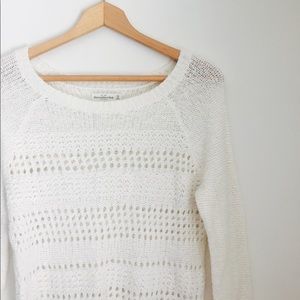 Abercrombie and Fitch Sweater Knit White Top Long